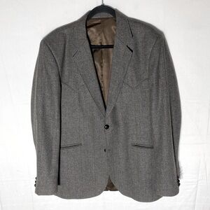 Vintage Circle S Ranch & Western Wear Brown Blazer Made In USA 42L Stampede
